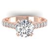 2.4 CTW Certified VS/SI Diamond Solitaire Art Deco Ring 14K Rose Gold - REF-674M2H - 30442