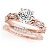 0.96 CTW Certified VS/SI Diamond Solitaire 2Pc Wedding Set Antique 14K Rose Gold - REF-207X3T - 3145