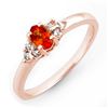 0.44 CTW Orange Sapphire & Diamond Ring 14K Rose Gold - REF-25A3X - 10558