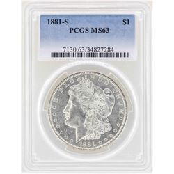 1881-S $1 Morgan Silver Dollar Coin PCGS MS63
