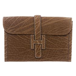Hermes Elephant Skin Jige Clutch Bag