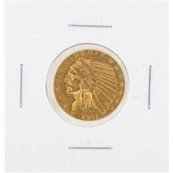 1911 $5 Indian Head Gold Coin XF