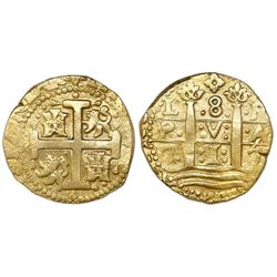 Lima, Peru, cob 8 escudos, 1717M.