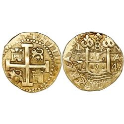 Lima, Peru, cob 8 escudos, 1734N.