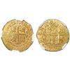 Image 1 : Lima, Peru, cob 2 escudos, 1709M, NGC MS 61, ex-1715 Fleet (designated on label).