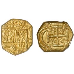 Bogota, Colombia, cob 2 escudos, Philip IV, assayer not visible (ca. 1635, assayer A), NGC MS 63, ex