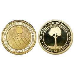 Central American States, proof 50 pesos medallic coinage, 1970, 20th anniversary of ODECA, in origin