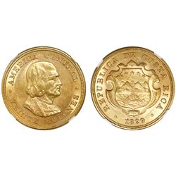 Costa Rica, 20 colones, 1899, NGC AU 58, ex-Richard Stuart (stated on label).