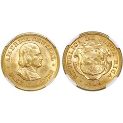 Costa Rica, 10 colones, 1900, NGC MS 64, ex-Richard Stuart (stated on label).