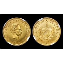 Cuba (struck at the Philadelphia mint), specimen 1 peso, 1915, unique, NGC SP 66, finest and only kn