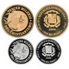 Image 1 : Two-coin set of Dominican Republic (struck at the Paris mint) proof 2000 pesos in gold (2 oz) and pl