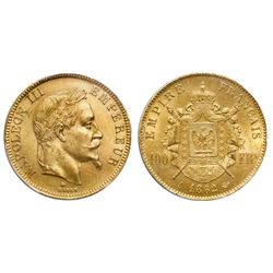 France (Paris mint), 100 francs, 1862-A, Napoleon III, PCGS MS61.