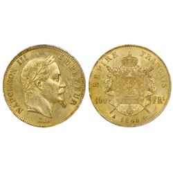 France (Paris mint), 100 francs, 1869-A, Napoleon III, PCGS MS61.