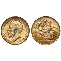 India (under Great Britain), sovereign, George V, 1918-I, PCGS MS64.