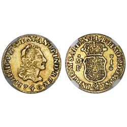 Mexico City, Mexico, bust 1 escudo, Philip V, 1740/30MF, NGC XF 45.