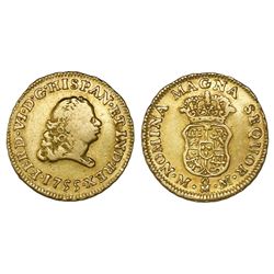 Mexico City, Mexico, bust 1 escudo, Ferdinand VI, 1755MM.