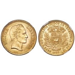 Venezuela, (10 bolivares), 1930, NGC MS 65.