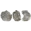 Image 2 : Lot of three Mexico City, Mexico, cob 8 reales, Philip III, assayer D (where visible), Grade 3, with