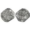 Image 1 : Potosi, Bolivia, cob 8 reales, Philip III, assayer R (curved leg), Grade 1, with HRC replacement tag
