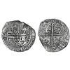 Image 1 : Potosi, Bolivia, cob 8 reales, Philip III, assayer M, Grade 2.