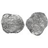 Image 1 : Potosi, Bolivia, cob 8 reales, Philip III, assayer M, Grade-2 quality but Grade 3 on certificate.