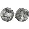 Image 1 : Potosi, Bolivia, cob 8 reales, Philip III, assayer T, quadrants of cross transposed, Grade 1, with H