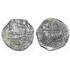 Image 1 : Potosi, Bolivia, cob 8 reales, Philip III, assayer T, quadrants of cross transposed, Grade 1, with H