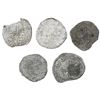 Image 2 : Lot of five Potosi, Bolivia, cob 8 reales, Philip III, various assayers (where visible), Grade 3.