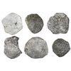 Image 1 : Lot of six Potosi, Bolivia, cob 8 reales, Philip III, various assayers (where visible), Grade 3, wit