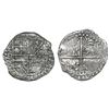 Image 1 : Potosi, Bolivia, cob 4 reales, Philip III, assayer RL (curved leg), Grade 2.