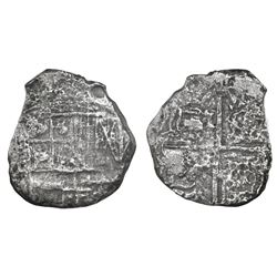 Potosi, Bolivia, cob 4 reales, Philip III, assayer not visible, Grade 3.