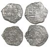 Image 1 : Lot of two Potosi, Bolivia, cob 4 reales, Philip III, assayers not visible, Grade 3.