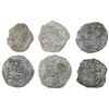 Image 1 : Lot of six Potosi, Bolivia, cob 4 reales, Philip III, various assayers (where visible), Grade 3, wit