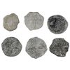 Image 2 : Lot of six Potosi, Bolivia, cob 4 reales, Philip III, various assayers (where visible), Grade 3, wit