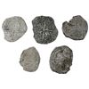 Image 2 : Lot of five Potosi, Bolivia, cob 4 reales, Philip II and III, assayers B (one) and T (four), Grade 4