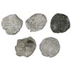 Image 2 : Lot of five Potosi, Bolivia, cob 4 reales, Philip III, assayers not visible, Grade 4, certificates m
