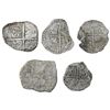Image 2 : Lot of five Potosi, Bolivia, cob 4 reales, Philip III, assayers not visible, Grade 4, certificates m