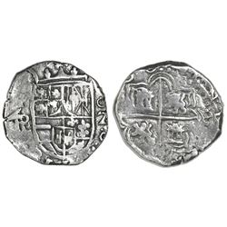 Potosi, Bolivia, cob 2 reales, (1)618PAL, rare, Grade 1.