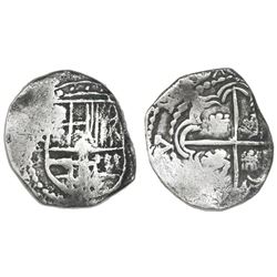 Potosi, Bolivia, cob 2 reales, Philip III, assayer not visible, Grade 1, certificate missing.