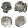 Image 2 : Lot of four Mexico City, Mexico, cob 4 reales, Philip III, assayers not visible, Grades 3 and 4 (two