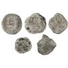 Image 1 : Lot of five Potosi, Bolivia, cob 8 reales, Philip III, various assayers (where visible), Grade 3, ce