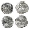 Image 1 : Lot of two Potosi, Bolivia, cob 4 reales, Philip II and III, assayers B and R (curved leg), Grade-2 
