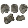 Image 1 : Lot of five Potosi, Bolivia, cob 4 reales, Philip III, assayers not visible, Grade 4, certificates m