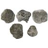 Image 1 : Lot of five Potosi, Bolivia, cob 4 reales, Philip III, assayers not visible, Grade 4, certificates m