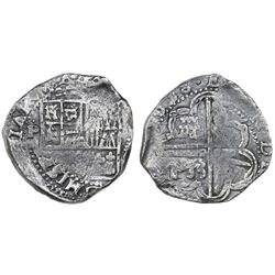 Potosi, Bolivia, cob 8 reales, 1638(TR), rare.