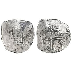 Potosi, Bolivia, cob 8 reales, (16)46, assayer not visible, upper half of shield transposed (very ra