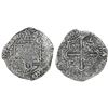 Image 1 : Potosi, Bolivia, cob 8 reales, (164)9O, with two crowned-T countermarks on cross (rare).