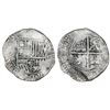 Image 1 : Potosi, Bolivia, cob 8 reales, (1650-51)O, with arms countermark on cross.