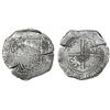 Image 1 : Potosi, Bolivia, cob 8 reales, (1650-51)O, with crowned-L countermark on cross.