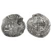 Image 1 : Potosi, Bolivia, cob 8 reales, (1650-51)O, with crowned-dot-F-dot countermark on shield.